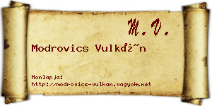 Modrovics Vulkán névjegykártya